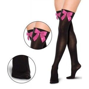 Sexy Thigh High Stockings with Satin Bows Adult Womens Fairy Maiden NEW